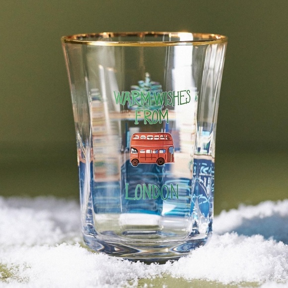 NWT Anthropologie Holiday in The City London Juice Glass - Picture 2 of 3